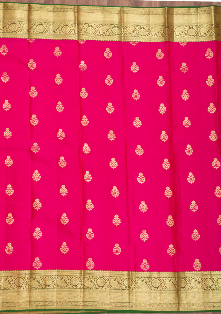 Rani Pink Zariwork Banarasi Pure Silk Saree