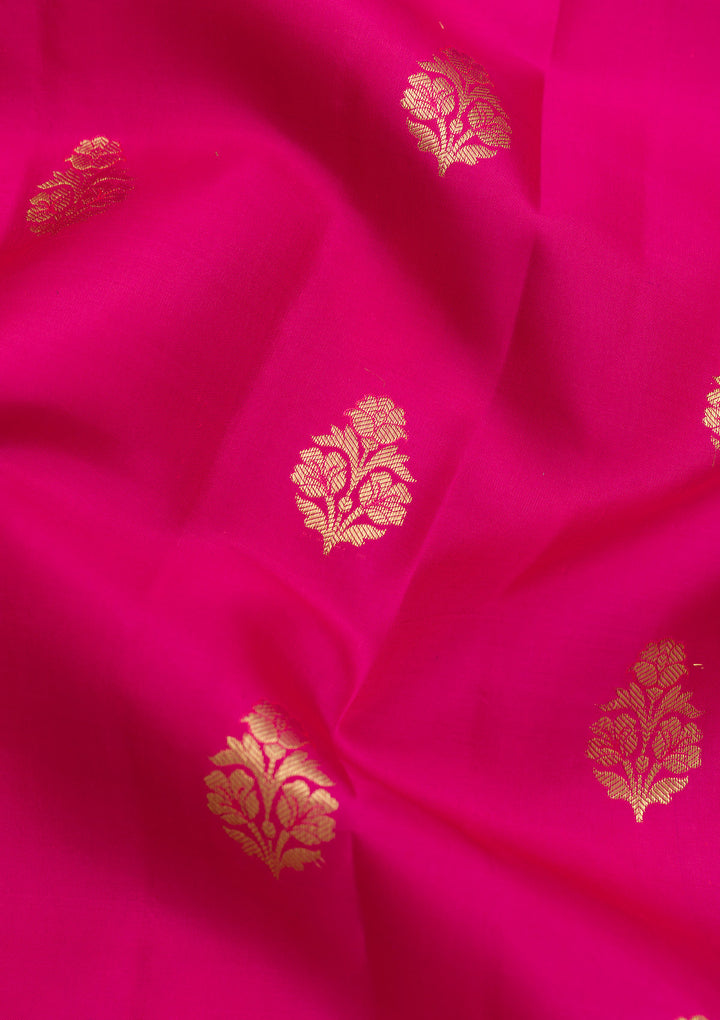 Rani Pink Zariwork Banarasi Pure Silk Saree