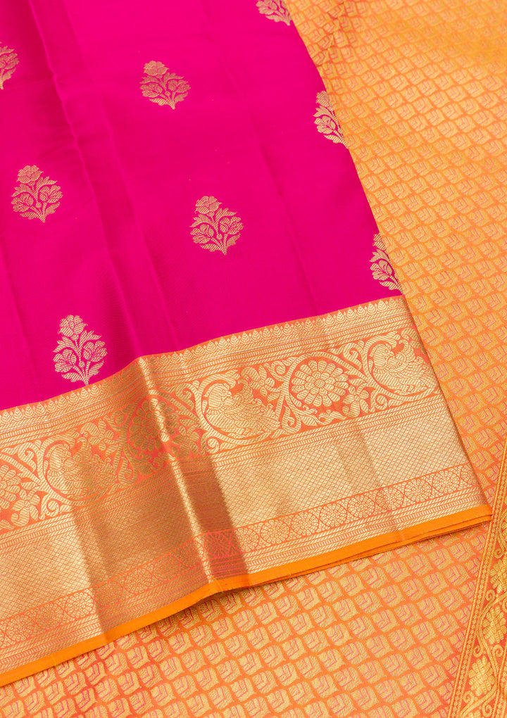 Rani Pink Zariwork Banarasi Pure Silk Saree