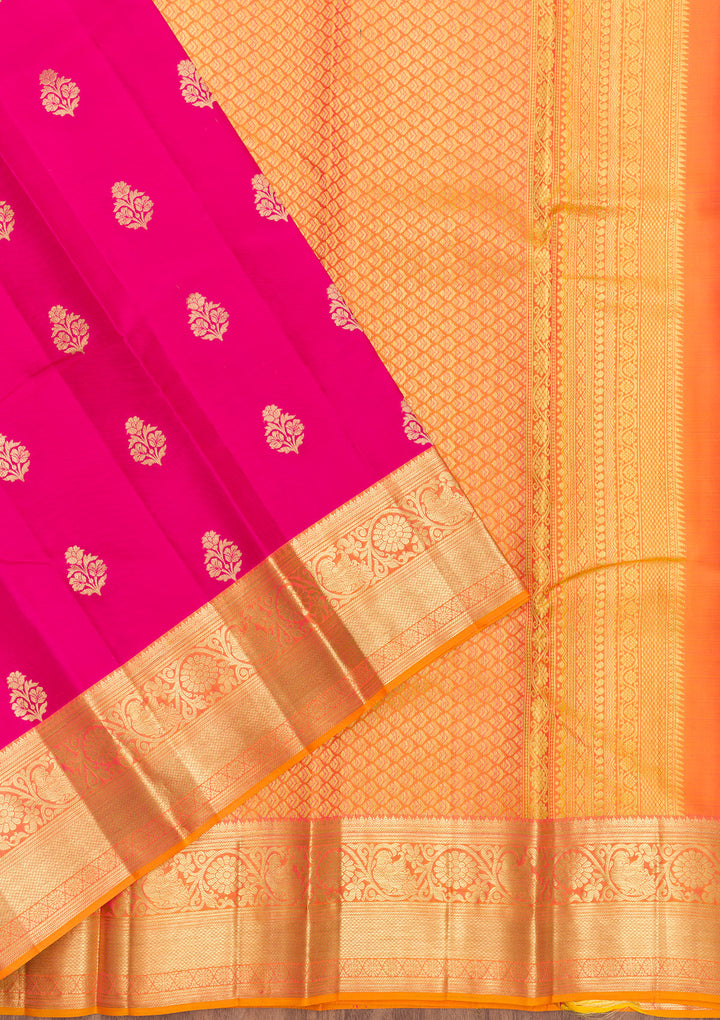 Rani Pink Zariwork Banarasi Pure Silk Saree