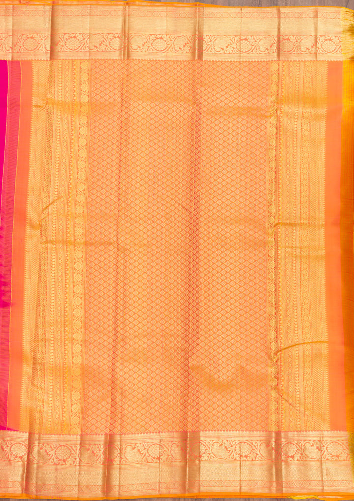 Rani Pink Zariwork Banarasi Pure Silk Saree