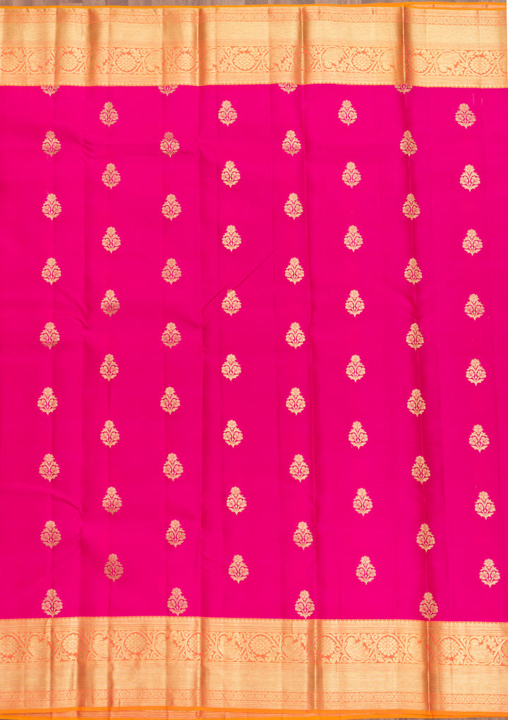 Rani Pink Zariwork Banarasi Pure Silk Saree