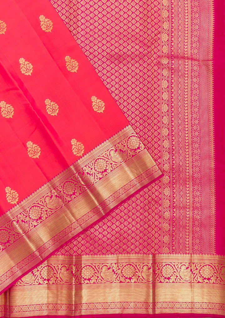 Rani Pink Zariwork Banarasi Pure Silk Saree