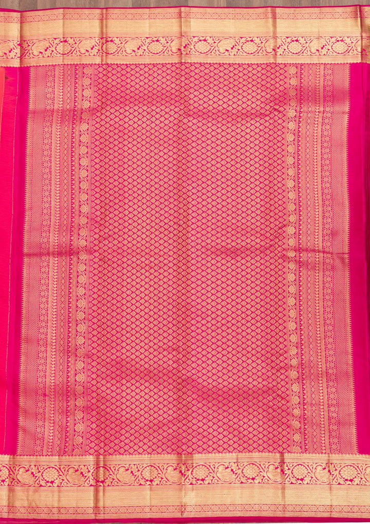 Rani Pink Zariwork Banarasi Pure Silk Saree