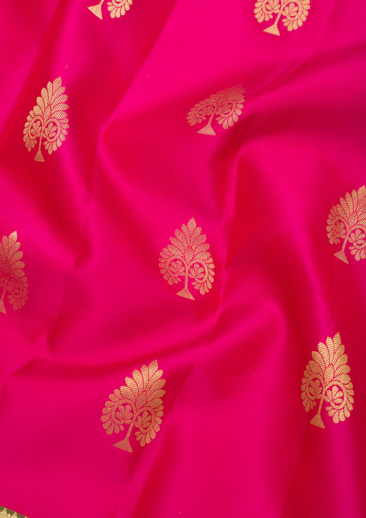 Rani Pink Zariwork Banarasi Pure Silk Saree