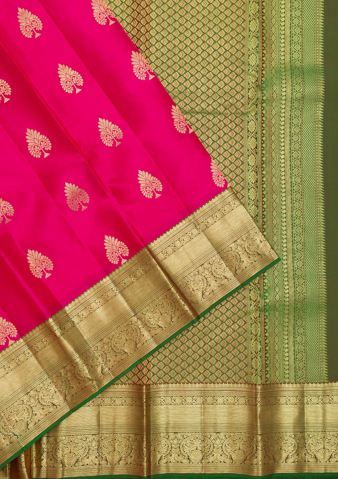 Rani Pink Zariwork Banarasi Pure Silk Saree
