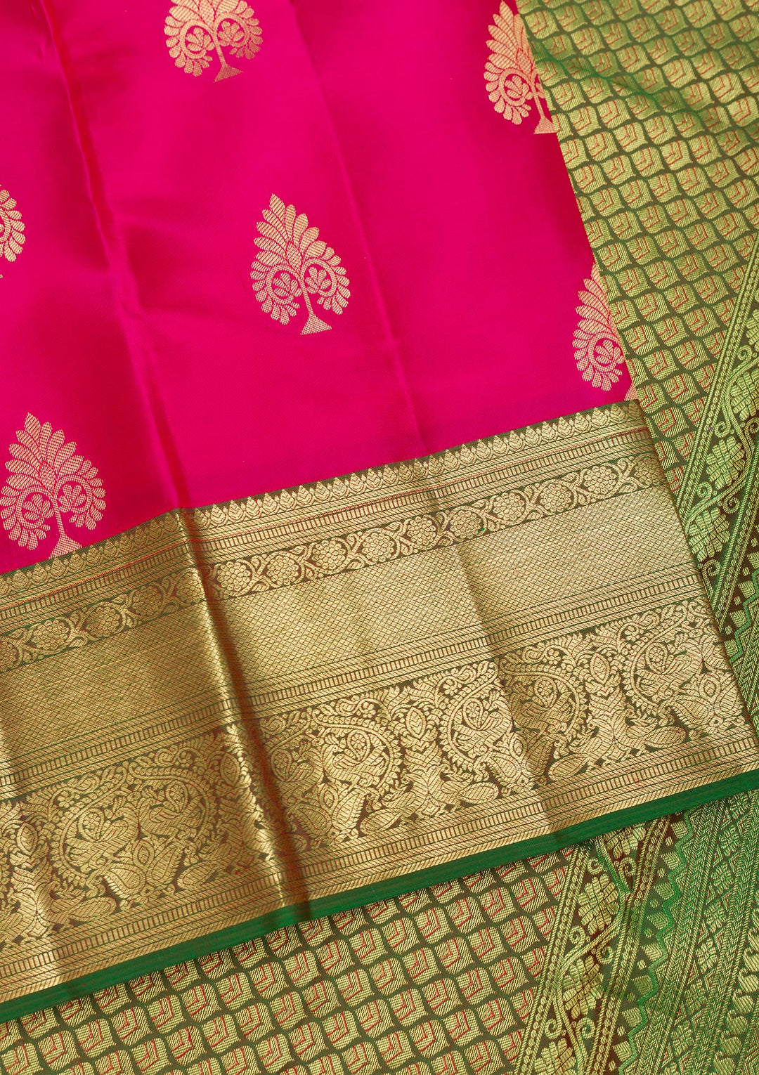 Rani Pink Zariwork Banarasi Pure Silk Saree