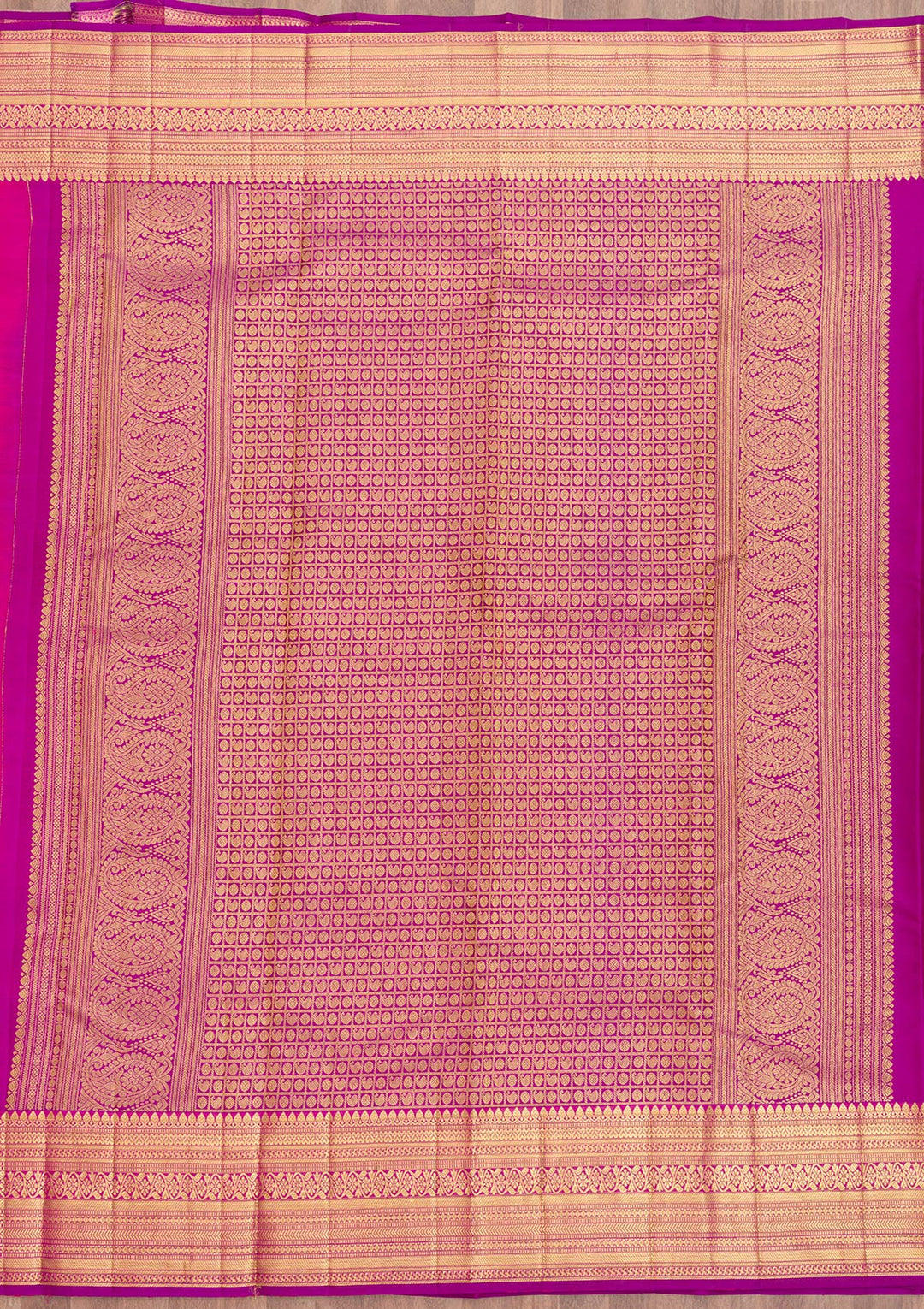 Rani Pink Zariwork Pure Silk Saree