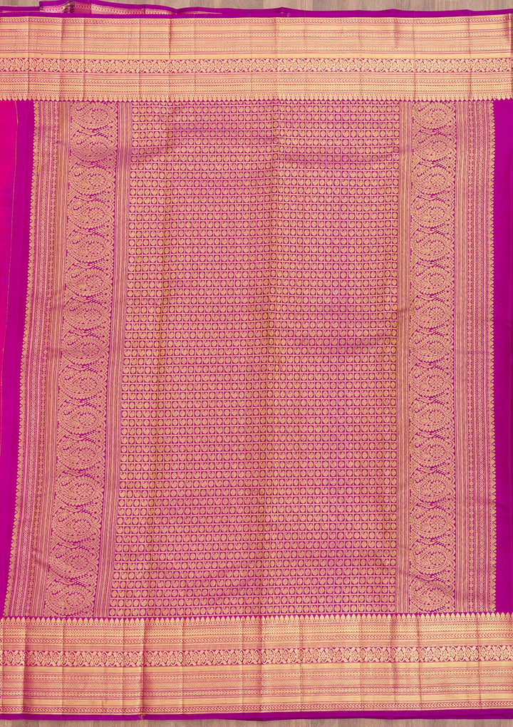 Rani Pink Zariwork Pure Silk Saree