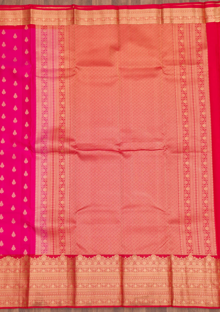 Rani Pink Zariwork Pure Silk Saree