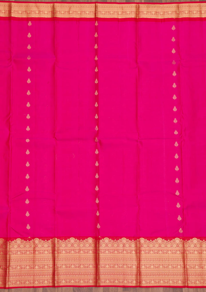 Rani Pink Zariwork Pure Silk Saree