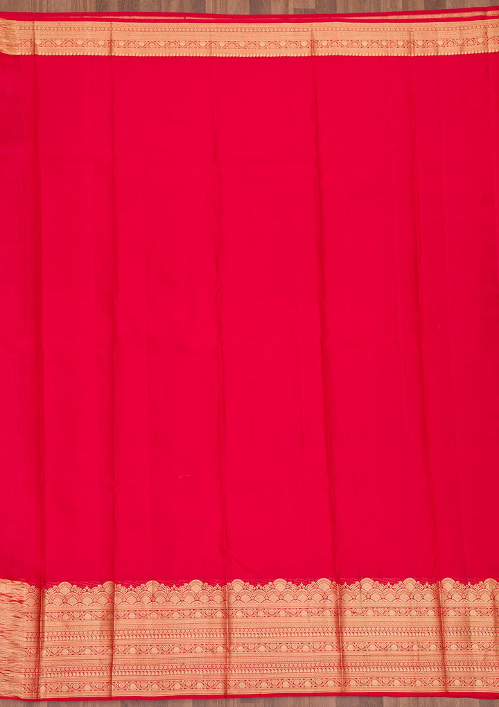 Rani Pink Zariwork Pure Silk Saree