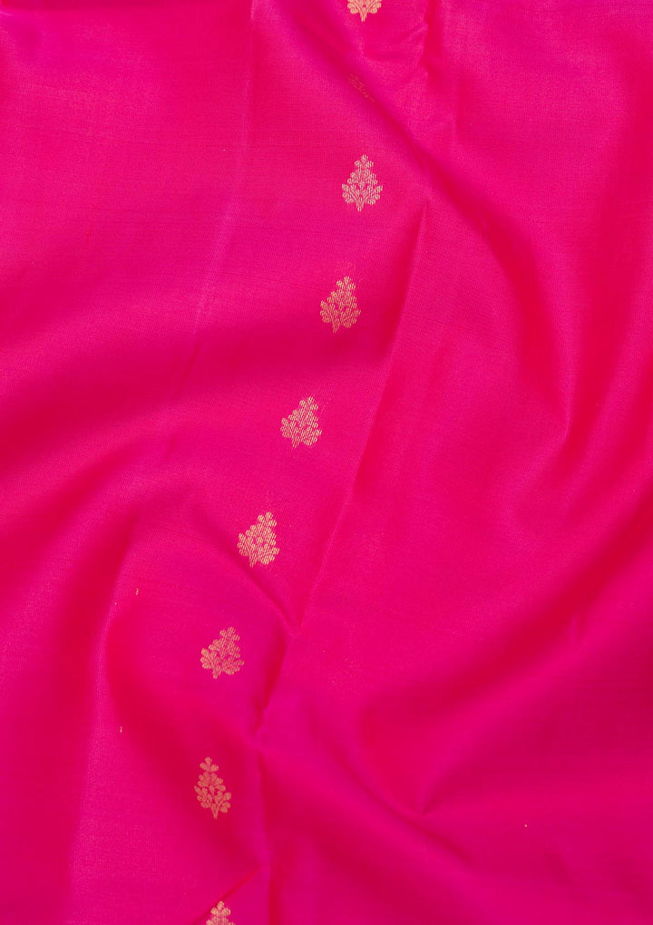 Rani Pink Zariwork Pure Silk Saree