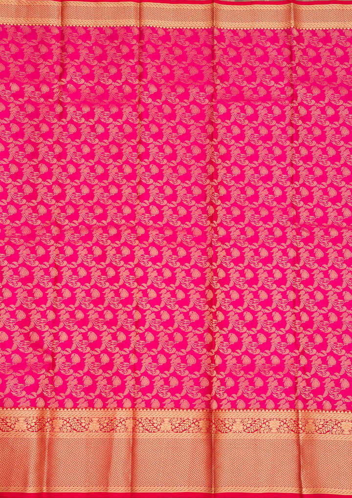 Rani Pink Zariwork Pure Silk Saree