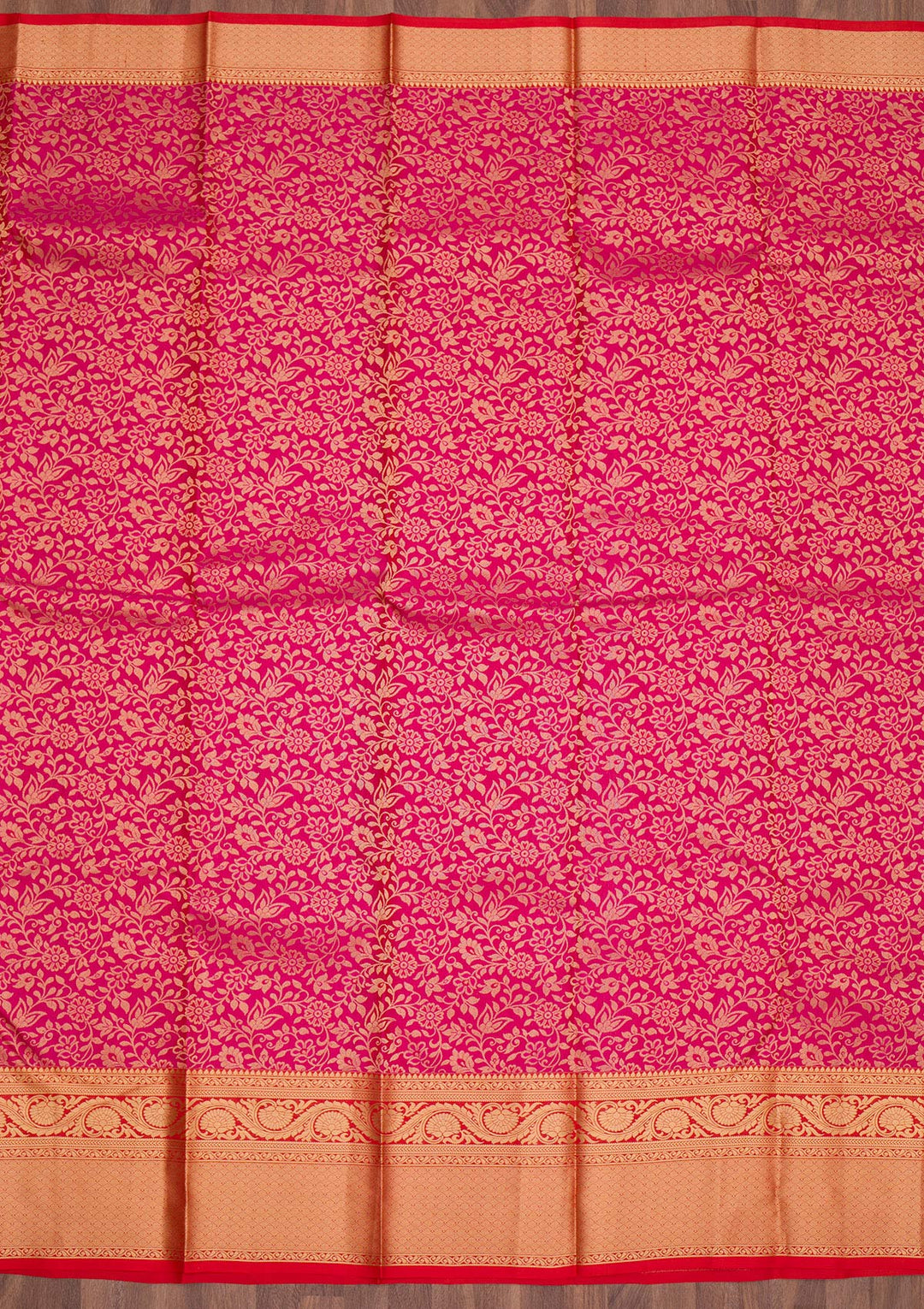 Rani Pink Zariwork Pure Silk Saree