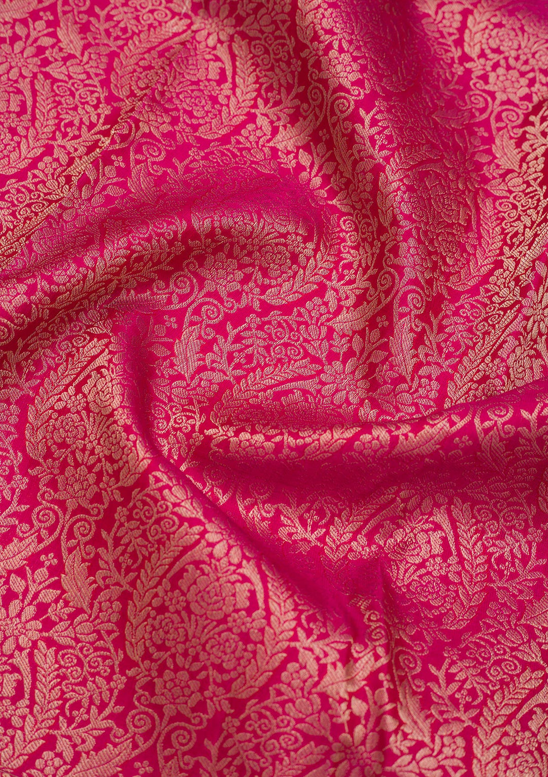 Rani Pink Zariwork Pure Silk Saree