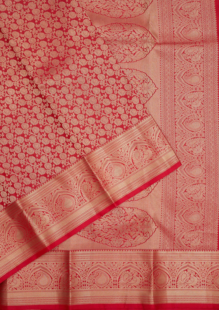 Rani Pink Zariwork Pure Silk Saree