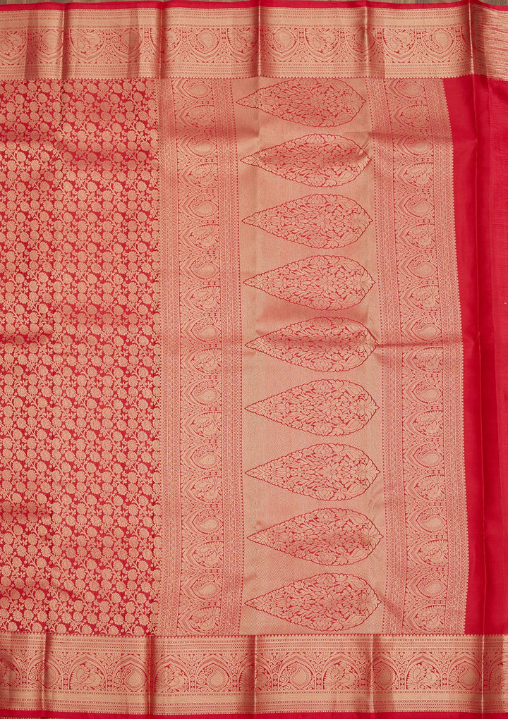Rani Pink Zariwork Pure Silk Saree