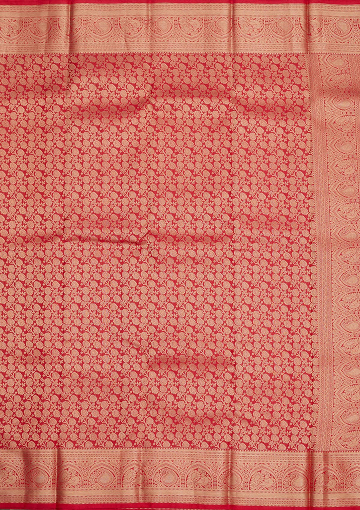 Rani Pink Zariwork Pure Silk Saree