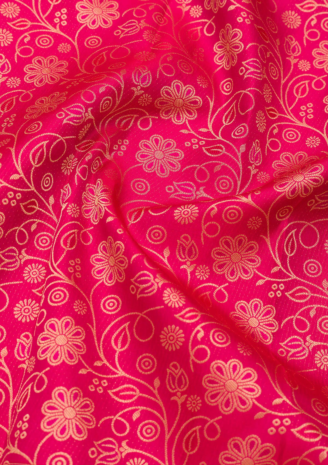 Rani Pink Zariwork Pure Silk Saree