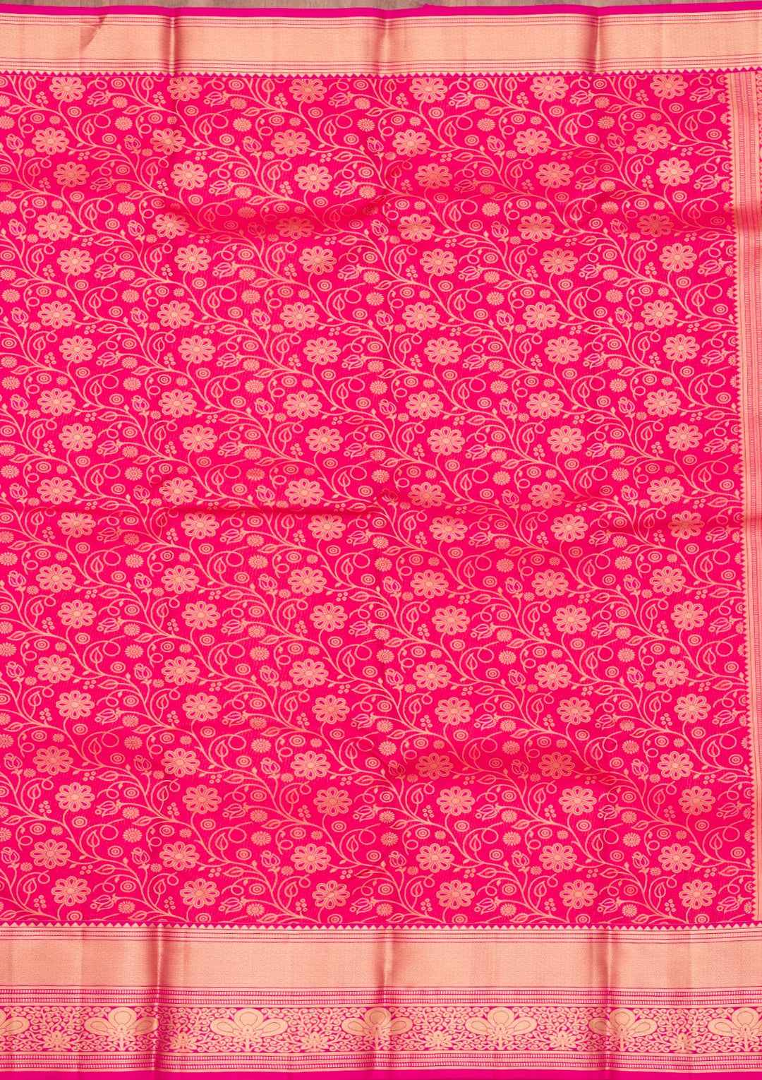 Rani Pink Zariwork Pure Silk Saree