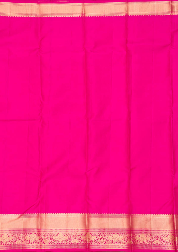 Rani Pink Zariwork Pure Silk Saree