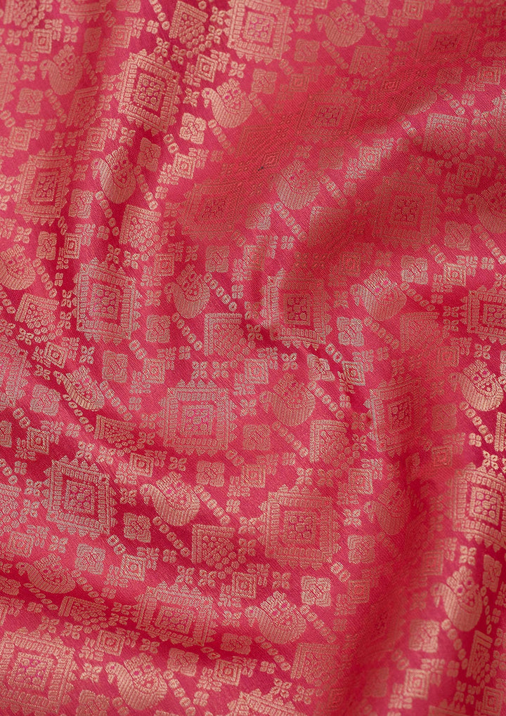 Rani Pink Zariwork Pure Silk Saree