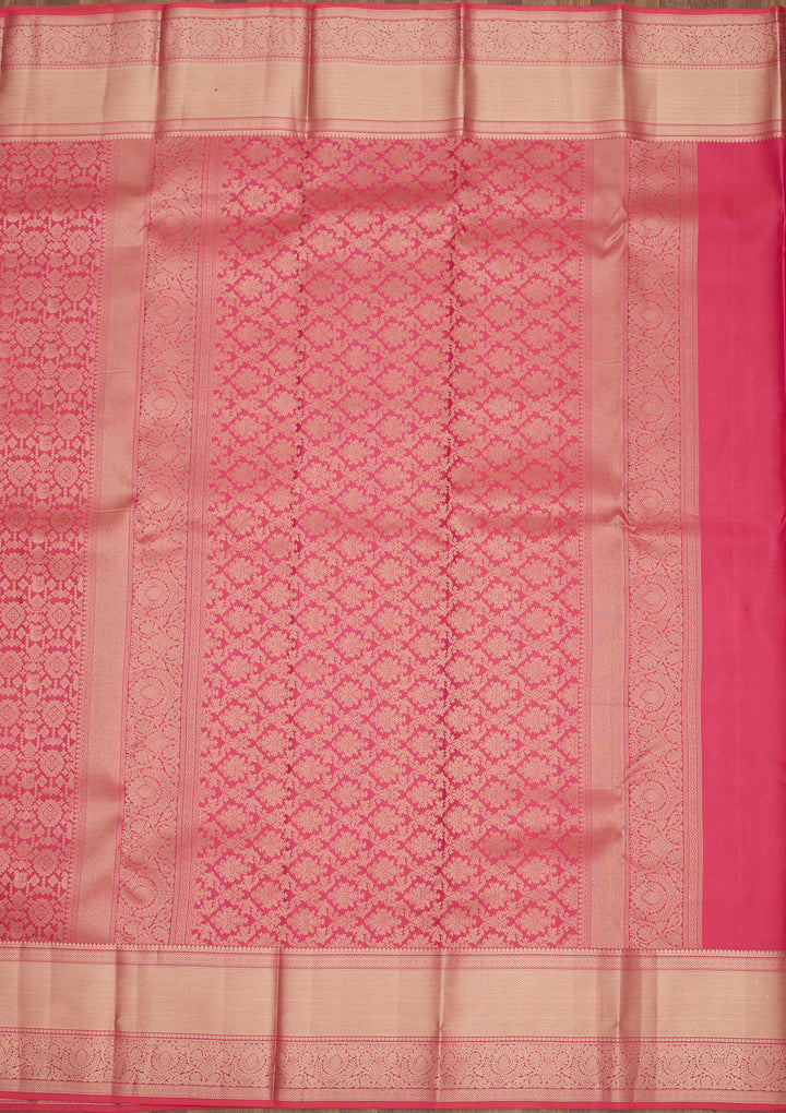 Rani Pink Zariwork Pure Silk Saree