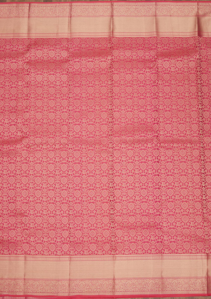 Rani Pink Zariwork Pure Silk Saree