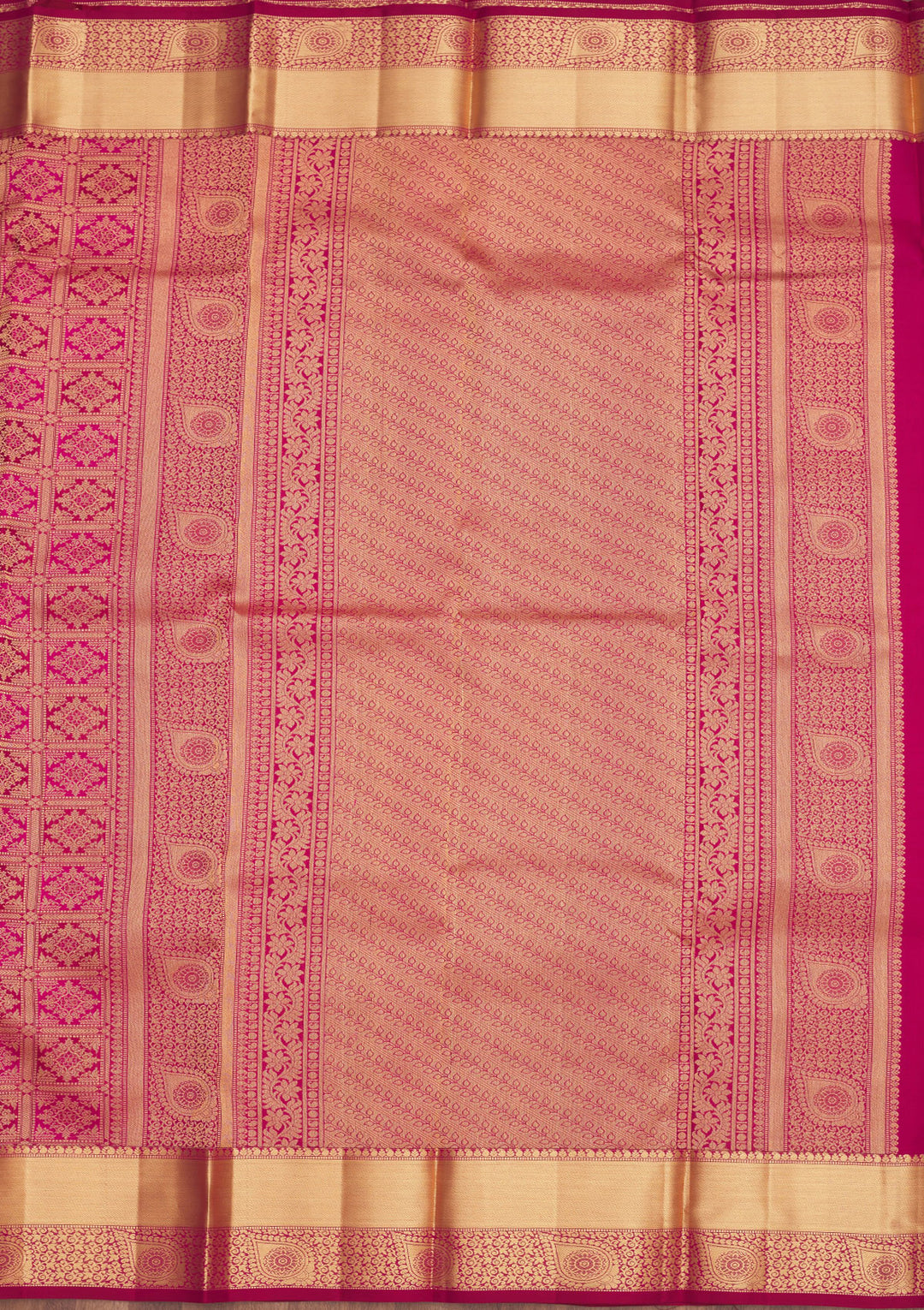 Rani Pink Zariwork Pure Silk Saree