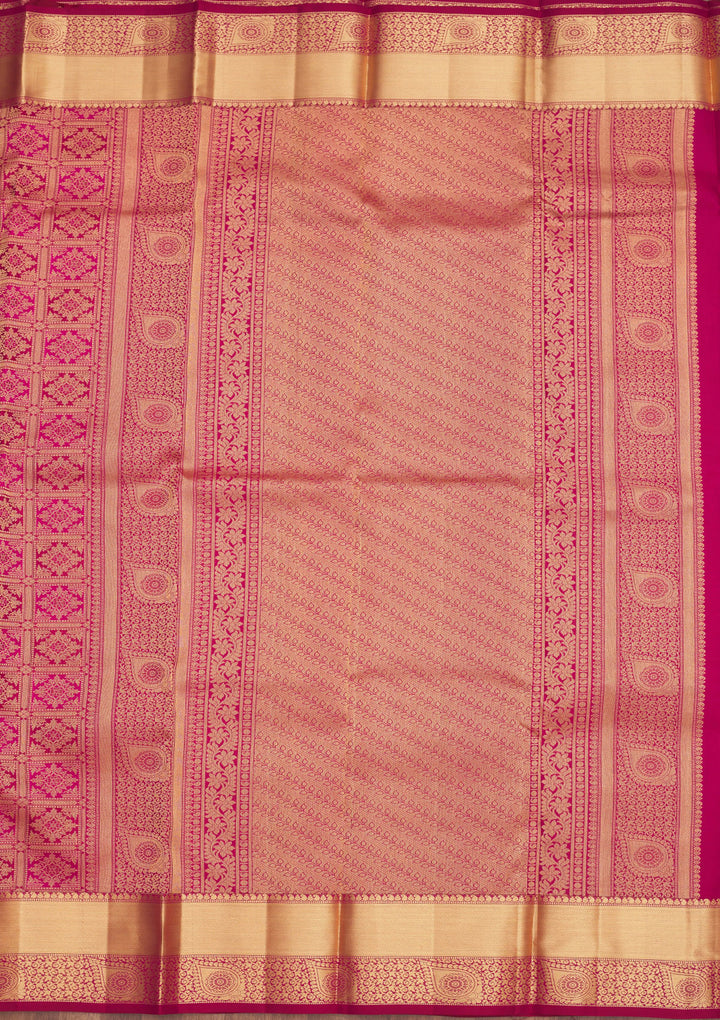 Rani Pink Zariwork Pure Silk Saree