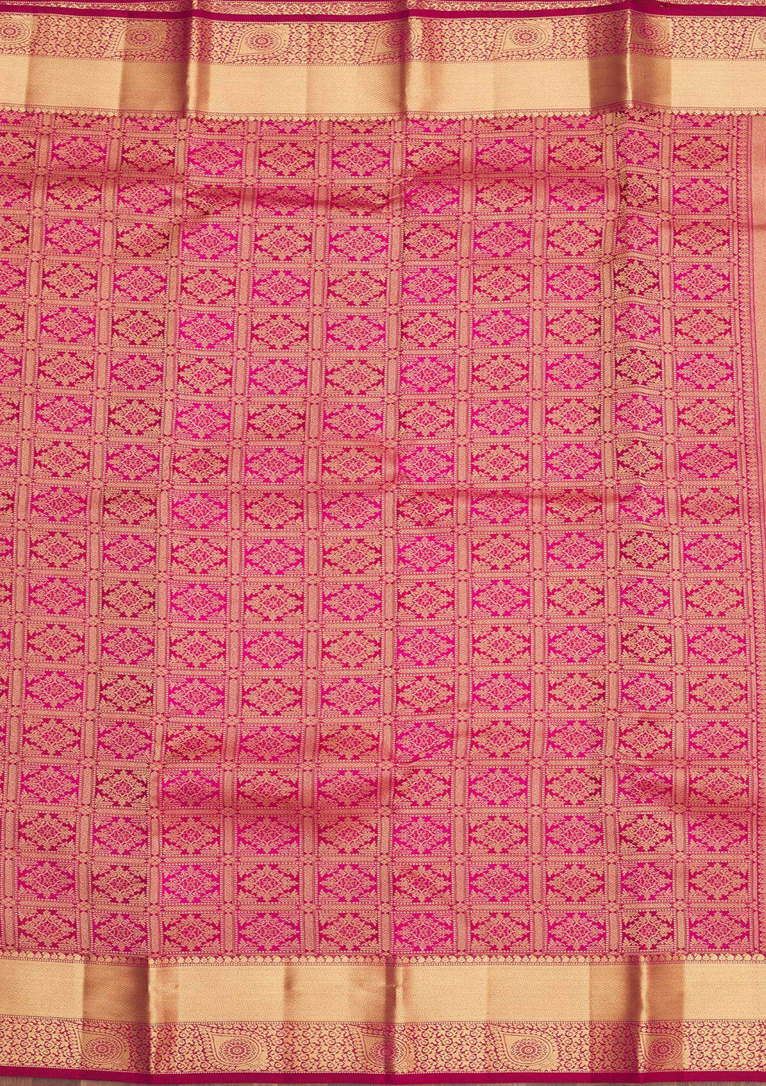 Rani Pink Zariwork Pure Silk Saree