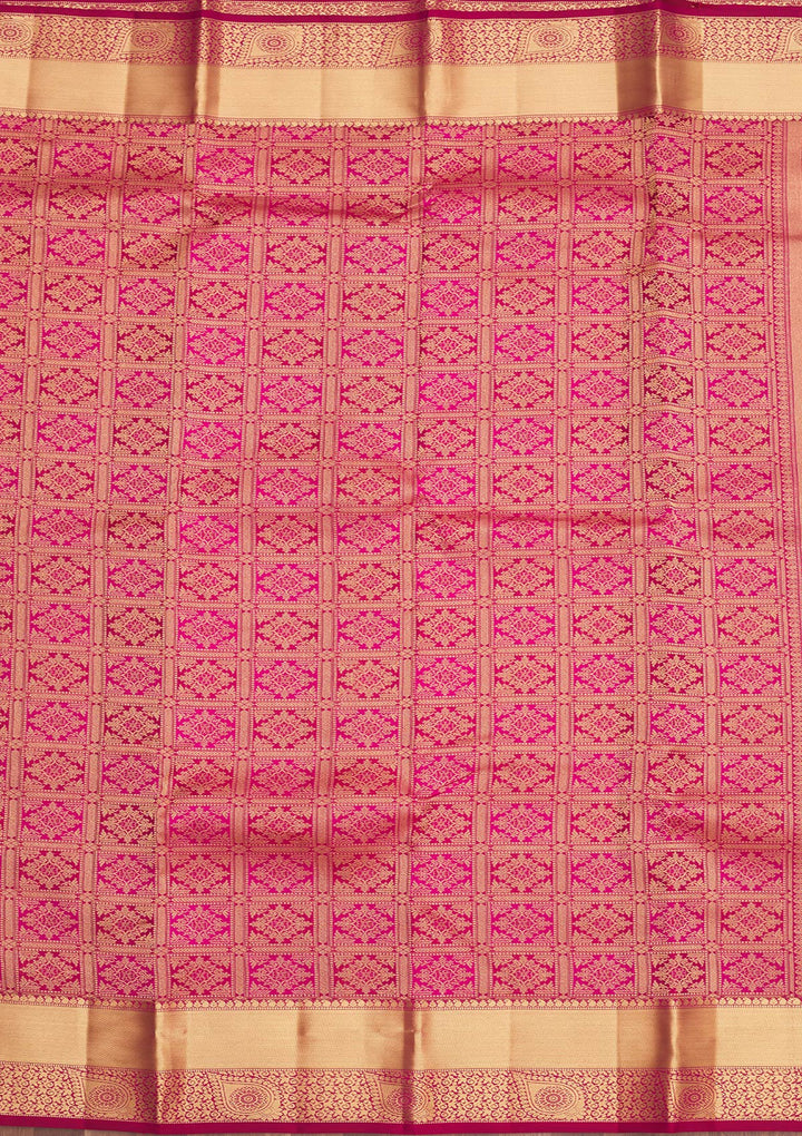 Rani Pink Zariwork Pure Silk Saree