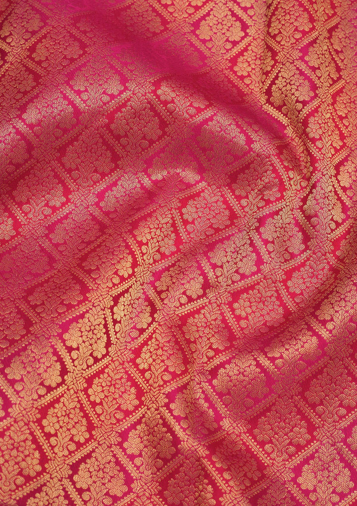 Rani Pink Zariwork Pure Silk Saree