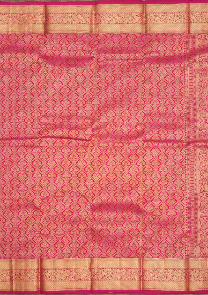 Rani Pink Zariwork Pure Silk Saree