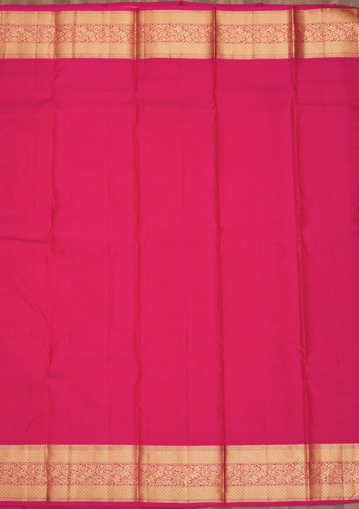 Rani Pink Zariwork Pure Silk Saree