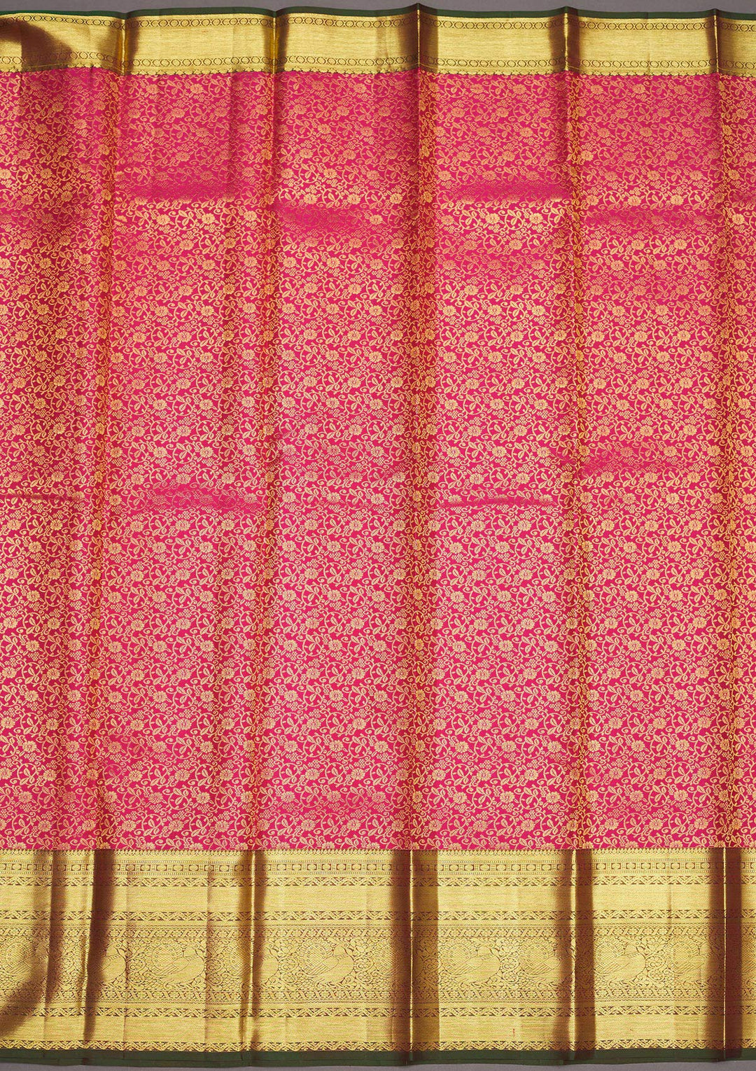 Rani Pink Zariwork Pure Silk Saree