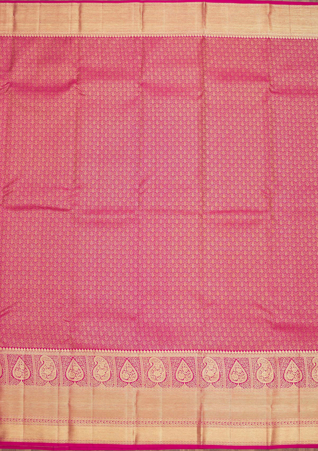 Rani Pink Zariwork Pure Silk Saree