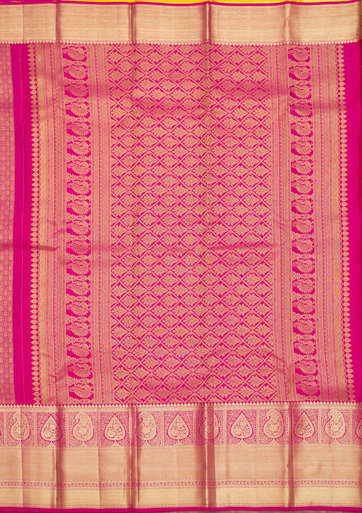 Rani Pink Zariwork Pure Silk Saree