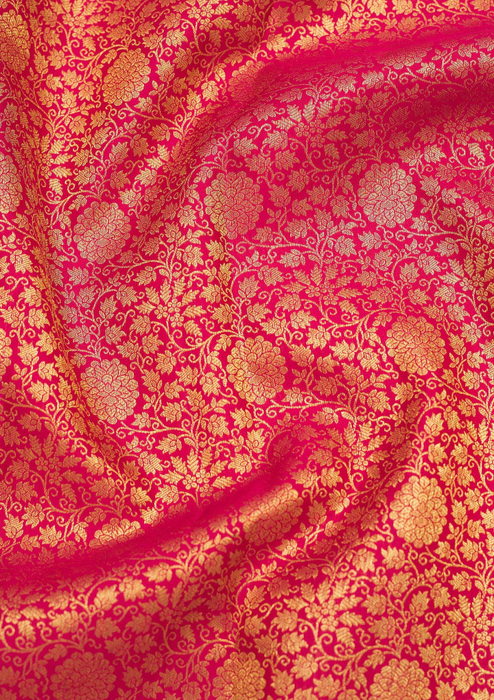 Rani Pink Zariwork Pure Silk Saree
