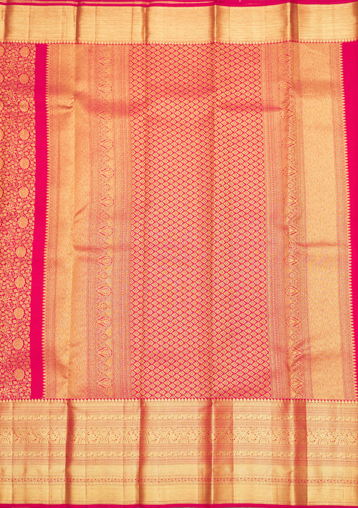 Rani Pink Zariwork Pure Silk Saree