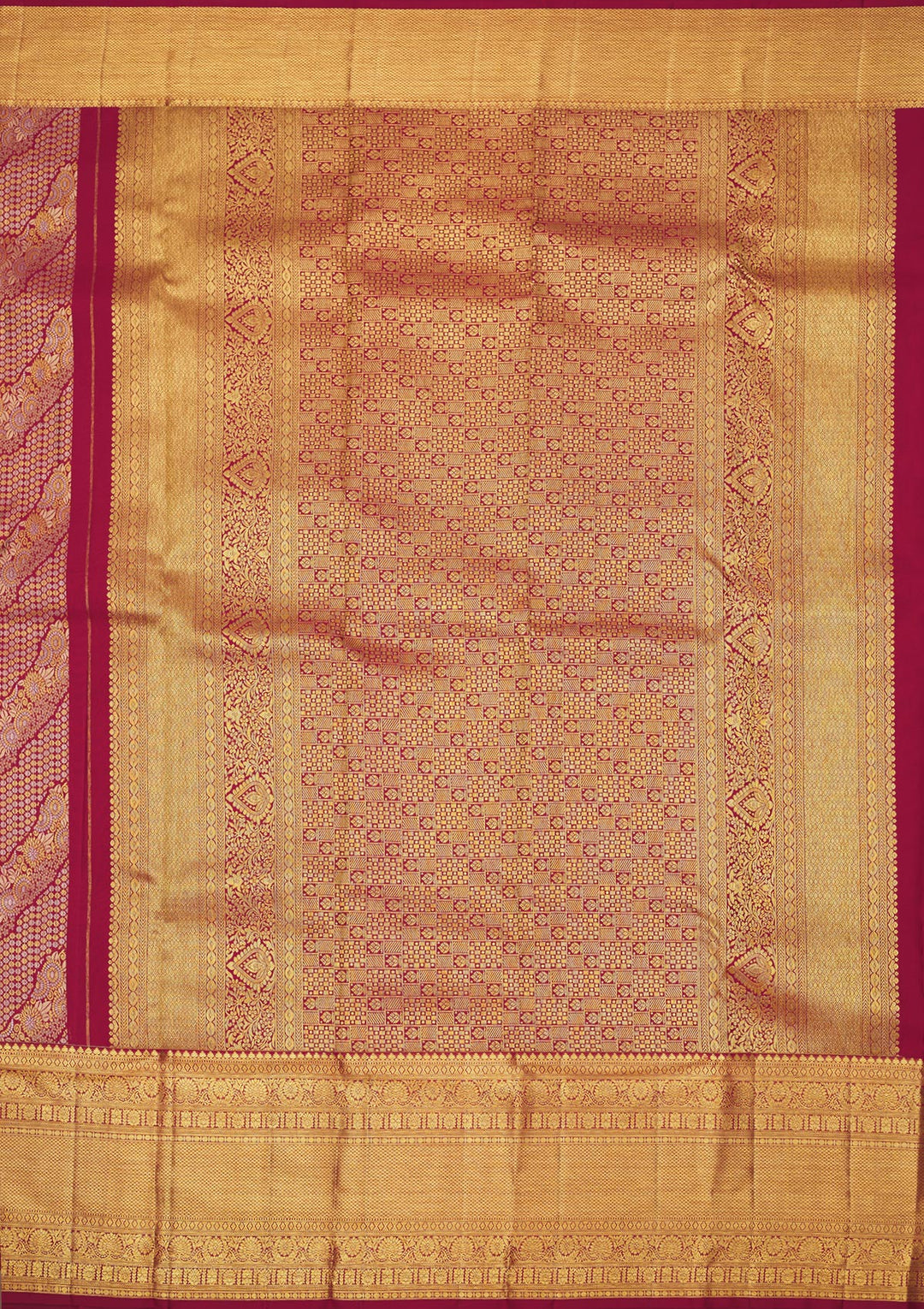 Rani Pink Zariwork Pure Silk Saree
