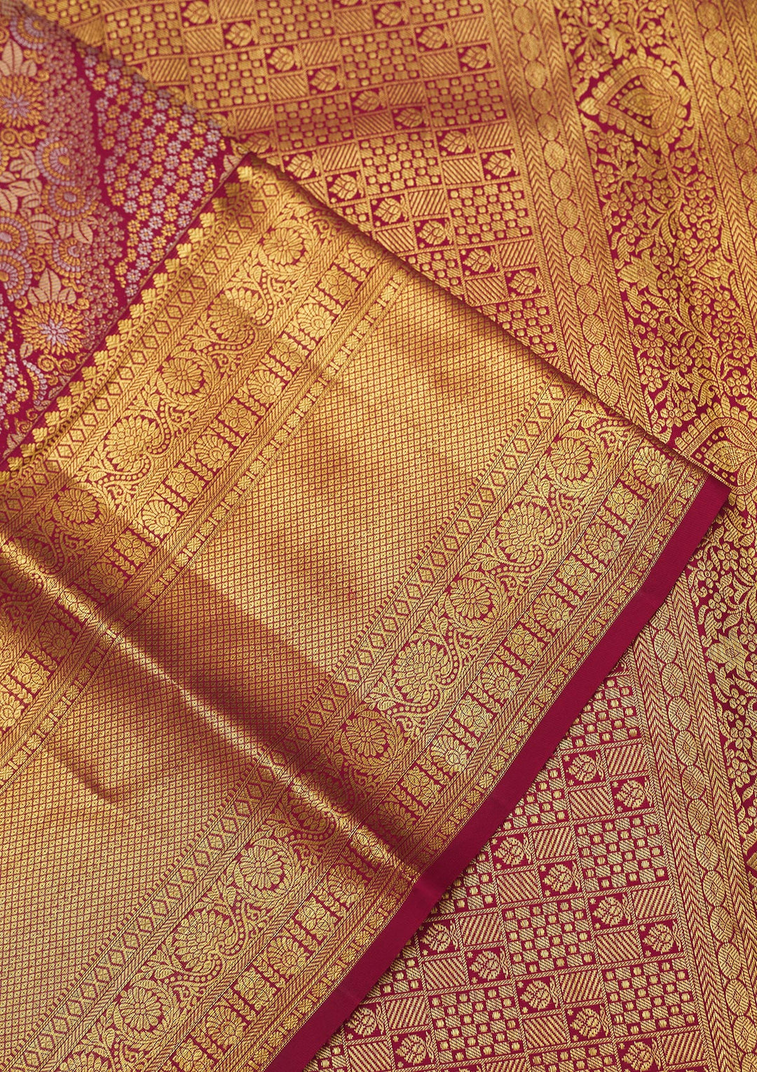 Rani Pink Zariwork Pure Silk Saree