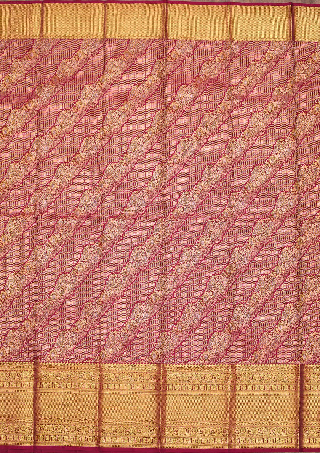 Rani Pink Zariwork Pure Silk Saree