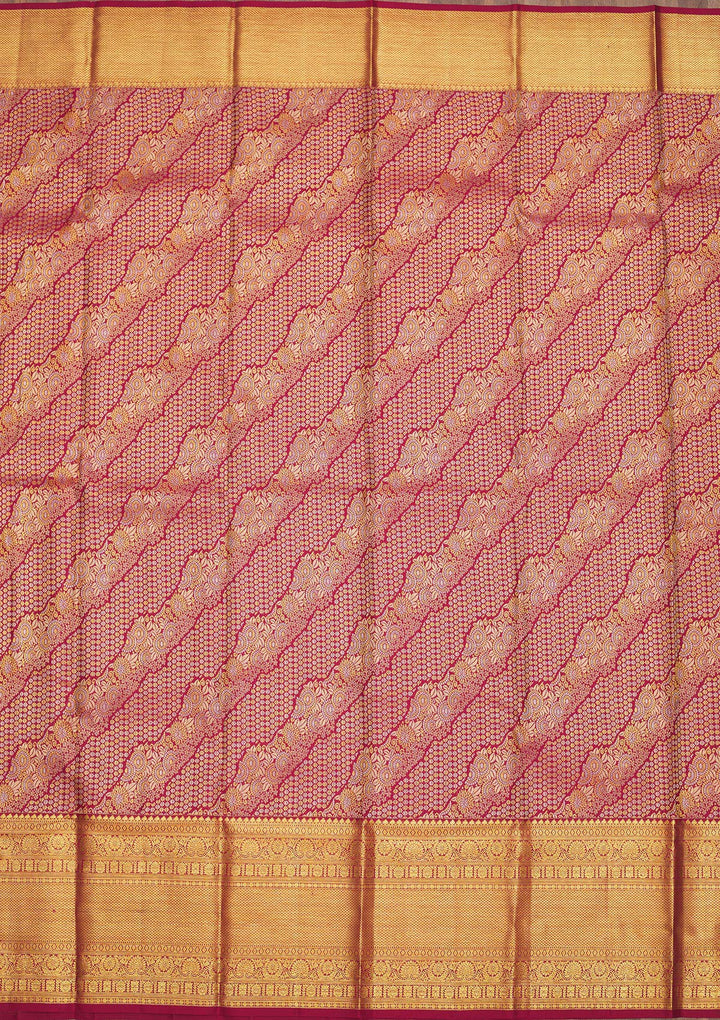 Rani Pink Zariwork Pure Silk Saree