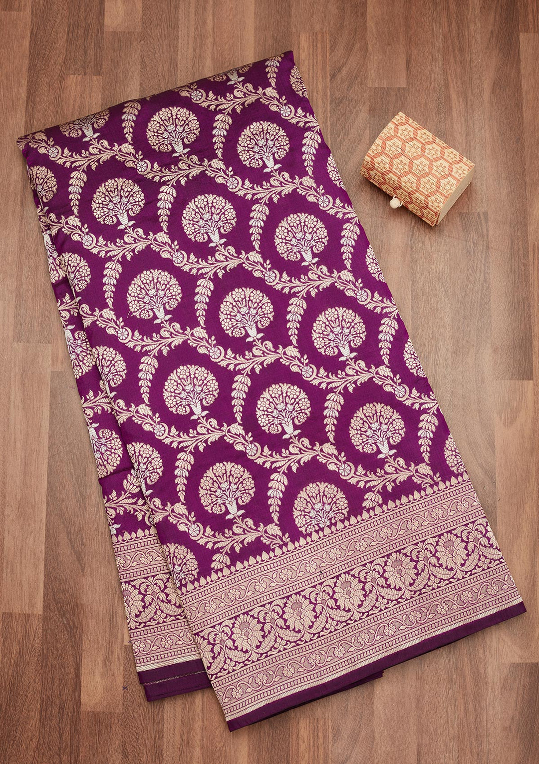 Purple Zariwork Pure Silk Saree