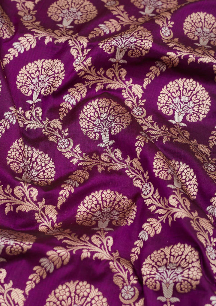 Purple Zariwork Pure Silk Saree