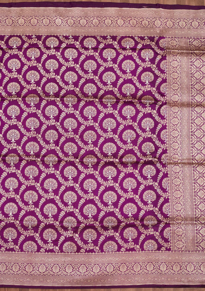 Purple Zariwork Pure Silk Saree