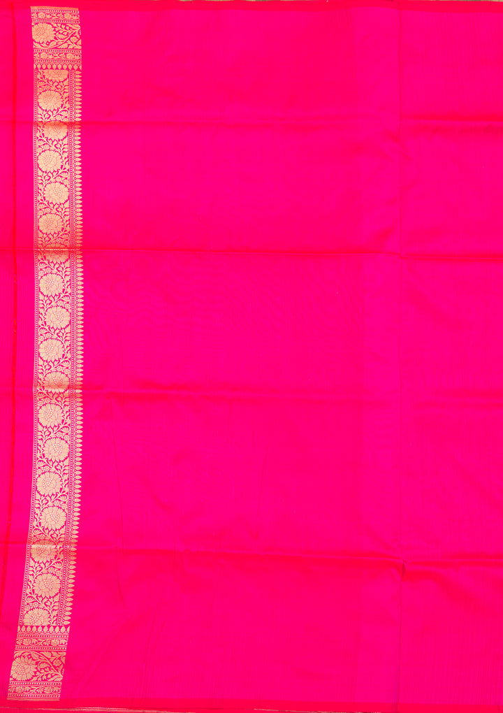 Rani Pink Zariwork Pure Silk Saree
