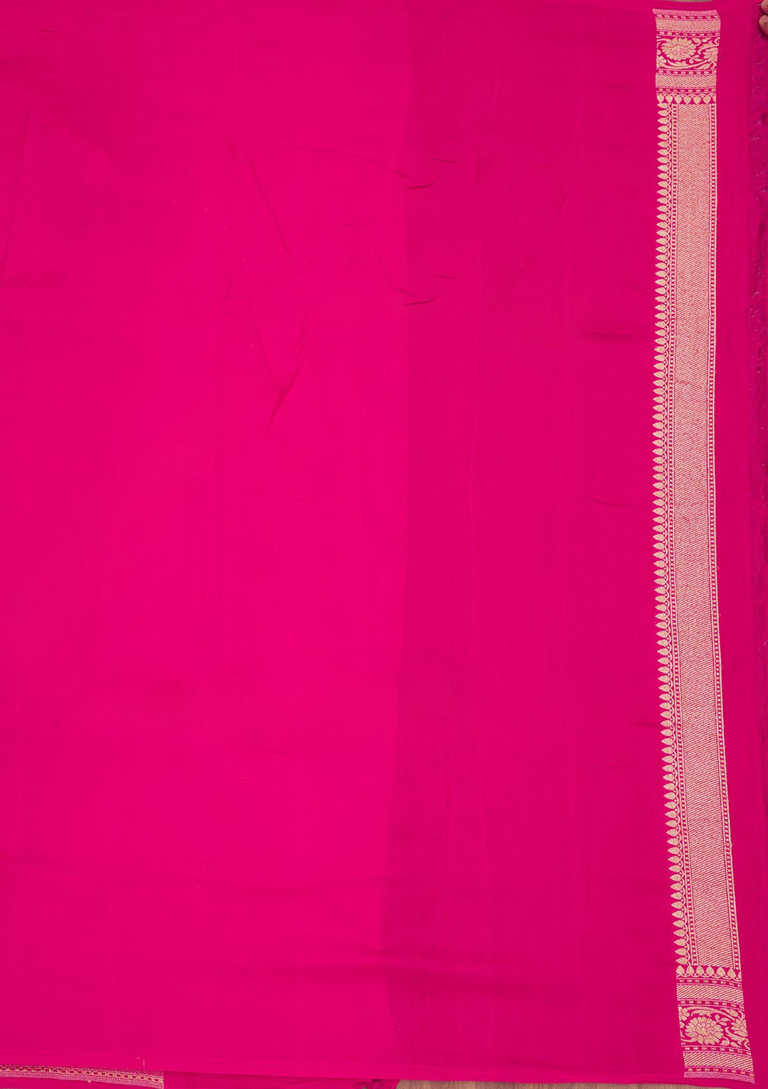 Rani Pink Zariwork Pure Silk Saree